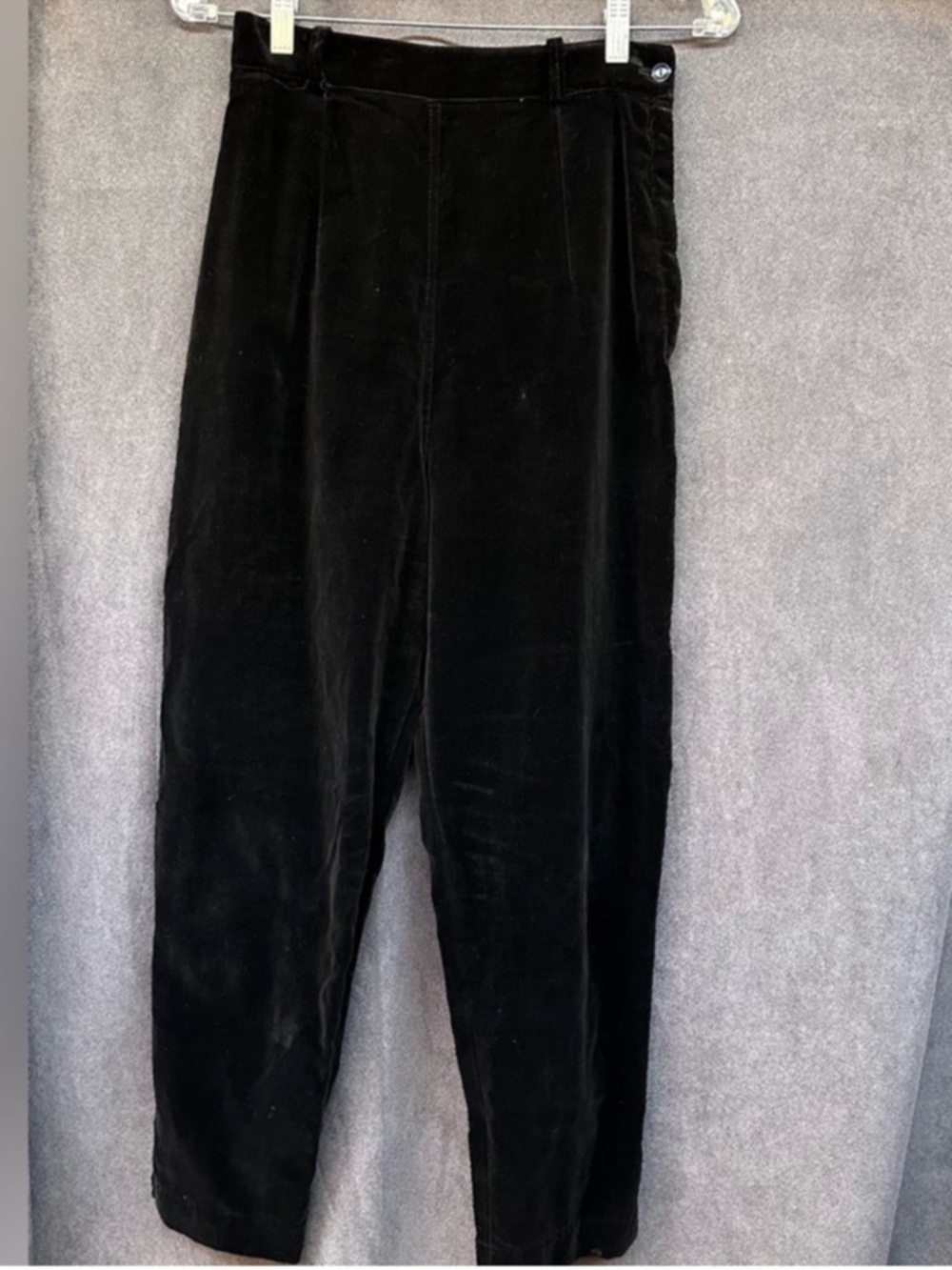 Vintage Black Velvet Cigarette Pants cropped high waist 25x24